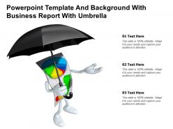 Powerpoint template and background with business report with umbrella