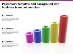 Powerpoint template and background with business team column chart