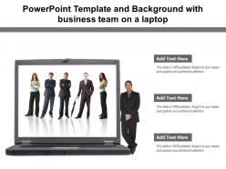 Powerpoint template and background with business team on a laptop