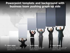 Powerpoint template and background with business team pushing graph up side