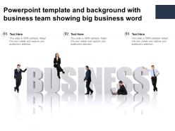Powerpoint template and background with business team showing big business word