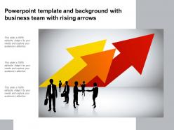 Powerpoint template and background with business team with rising arrows