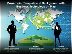 Powerpoint template and background with business technology on map