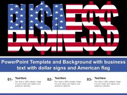 Powerpoint template and background with business text with dollar signs and american flag