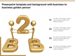 Powerpoint template and background with business to business golden person