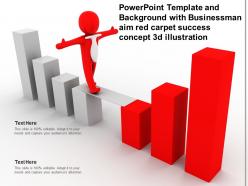 Powerpoint template and background with businessman aim red carpet success concept 3d illustration