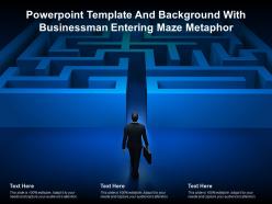 Powerpoint template and background with businessman entering maze metaphor