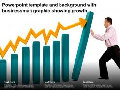 Powerpoint template and background with businessman graphic showing growth