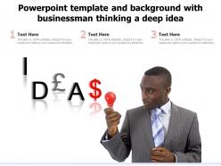 Powerpoint template and background with businessman thinking a deep idea