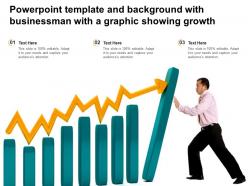 Powerpoint template and background with businessman with a graphic showing growth