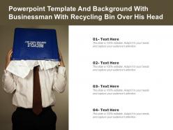 Powerpoint Template And Background With Businessman With Recycling Bin Over His Head