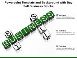 Powerpoint template and background with buy sell business stocks