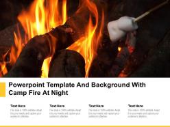 Powerpoint Template And Background With Camp Fire At Night