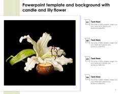 Powerpoint template and background with candle and lily flower