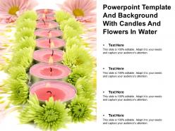 Powerpoint template and background with candles and flowers in water