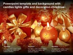 Powerpoint template and background with candles lights gifts and decoration christmas