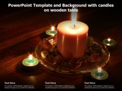 Powerpoint template and background with candles on wooden table