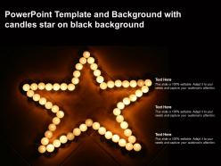 Powerpoint template and background with candles star on black background