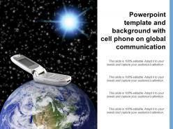 Powerpoint template and background with cell phone on global communication