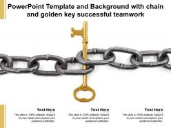 Powerpoint template and background with chain and golden key successful teamwork
