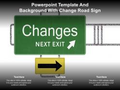 Powerpoint template and background with change road sign
