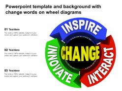 Powerpoint template and background with change words on wheel diagrams