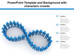 Powerpoint template and background with characters crowds