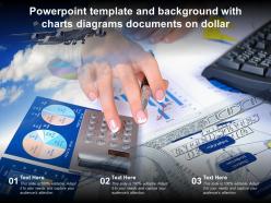 Powerpoint template and background with charts diagrams documents on dollar