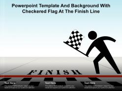 Powerpoint template and background with checkered flag at the finish line