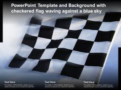 Powerpoint template and background with checkered flag waving against a blue sky