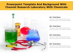 Powerpoint template and background with chemist research laboratory with chemicals
