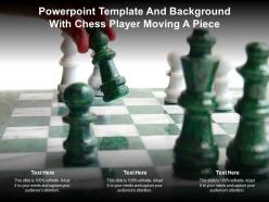 Powerpoint template and background with chess player moving a piece