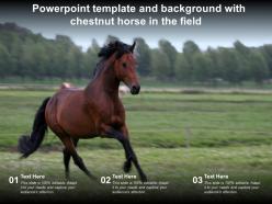 Powerpoint Template And Background With Chestnut Horse In The Field