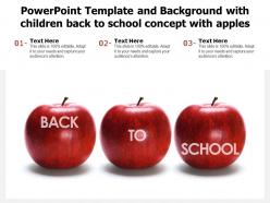 Powerpoint template and background with children back to school concept with apples