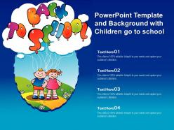 Powerpoint template and background with children go to school