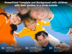 Powerpoint template and background with children with their mother in a circle outside