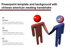 Powerpoint template and background with chinese american meeting handshake
