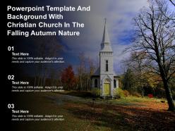Powerpoint template and background with christian church in the falling autumn nature