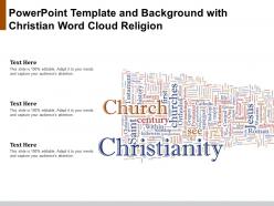 Powerpoint template and background with christian word cloud religion