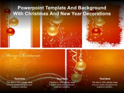 Powerpoint template and background with christmas and new year decorations