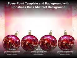 Powerpoint template and background with christmas balls abstract background