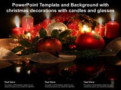 Powerpoint template and background with christmas decorations with candles and glasses