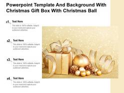 Powerpoint template and background with christmas gift box with christmas ball