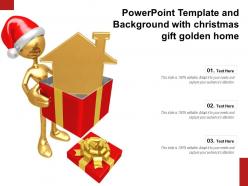 Powerpoint Template And Background With Christmas Gift Golden Home