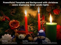 Powerpoint template and background with christmas scene displaying three candle lights