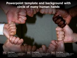 Powerpoint template and background with circle of many human hands