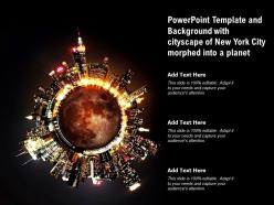 Powerpoint Template And Background With Cityscape Of New York City Morphed Into A Planet