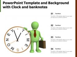 Powerpoint template and background with clock and banknotes