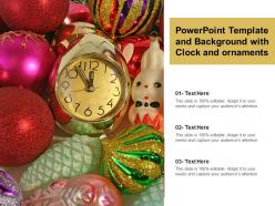 Powerpoint template and background with clock and ornaments