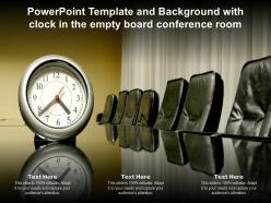Powerpoint template and background with clock in the empty board conference room